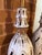 Pair of Vintage Mid-Century Modern Pierced Ceramic Table Lamps With White Lava Glaze and Walnut Bases For Sale - Image 4 of 9