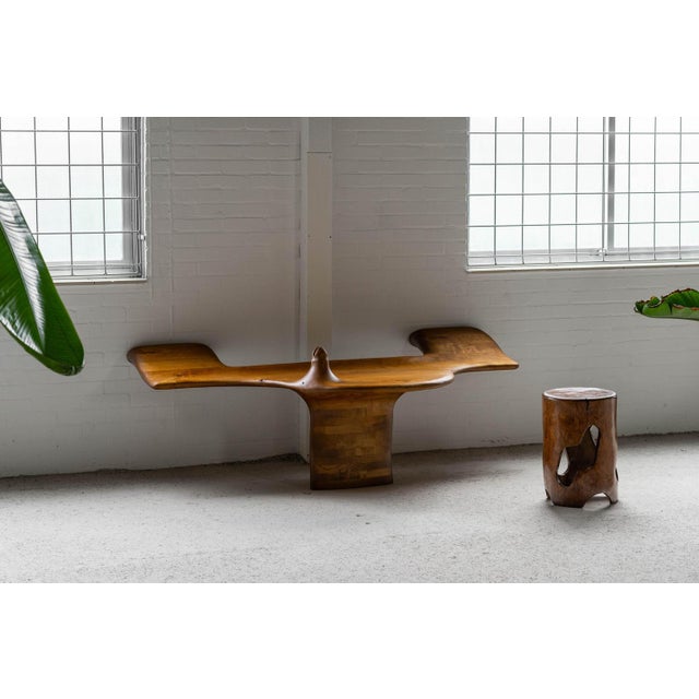 Amazing shaped and one of a kind wall mounted table made by an unknown artist in the Netherlands, 1970s. Made from hand-...