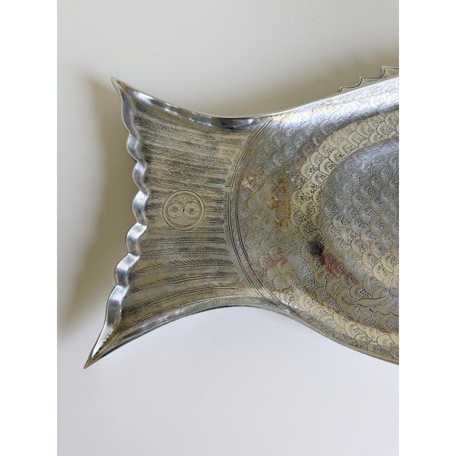 Metal Vintage Arthur Court Fish Serving Platter, 1975 For Sale - Image 7 of 12