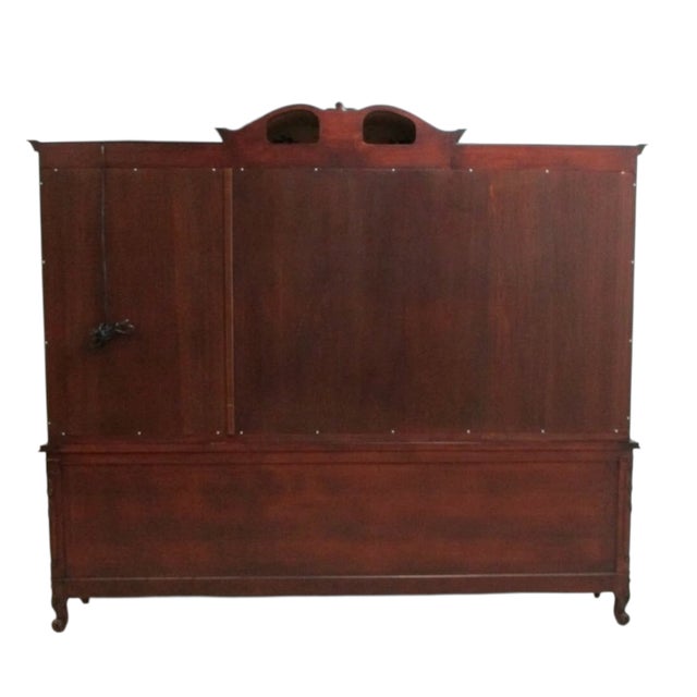Antique BAU French Country Sideboard Breakfront China Cabinet Display Monumental For Sale - Image 4 of 12