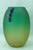Green and Yellow Acid-Etched Opaque Murano Glass Deco Vase, Venice, Italy, 1950s For Sale - Image 3 of 18