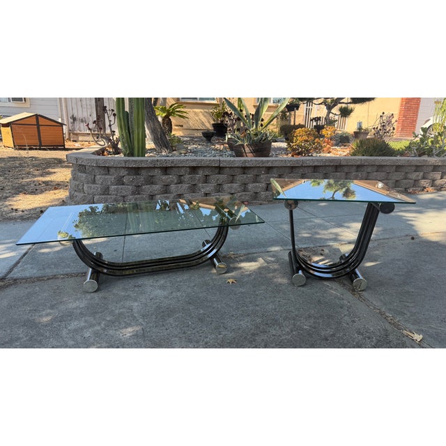 MCM Design Institute of America, Art Deco Coffee Table and Side Table Attributed to Romeo Bega For Sale - Image 4 of 18