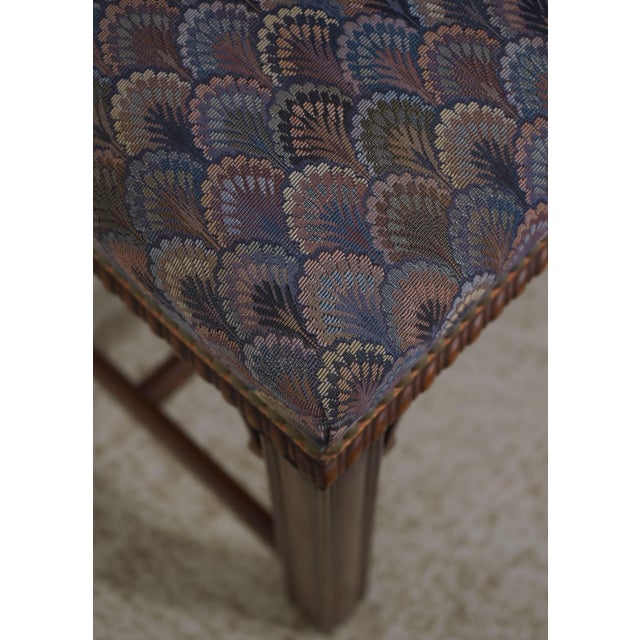 Hickory Chair Furniture Company Hickory Chair Chippendale Mahogany Ottoman Stool For Sale - Image 4 of 15