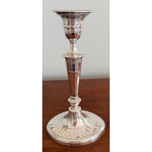 Pair of English George III Style Sterling Silver Candlesticks, 1890s For Sale - Image 11 of 12