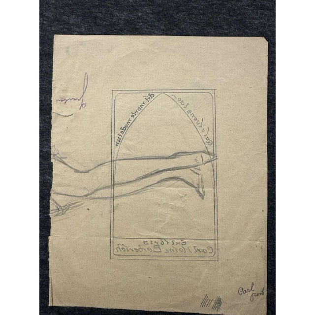 Carl Heinz Berberich, Devoted Nude Bookplate, Nude, 1920, Pencil For Sale - Image 7 of 12