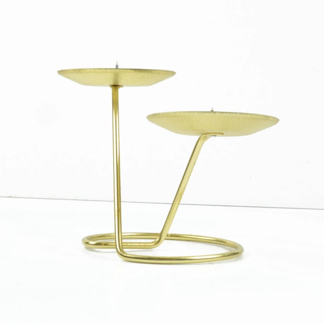 Interesting candlestick for two candles. Candlestick for large candles in the style of space age, produced in the mid-...