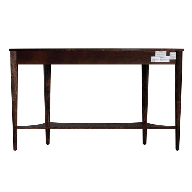 Astor 54"W Demilune Console Table, Dark Burl For Sale In Chicago - Image 6 of 8
