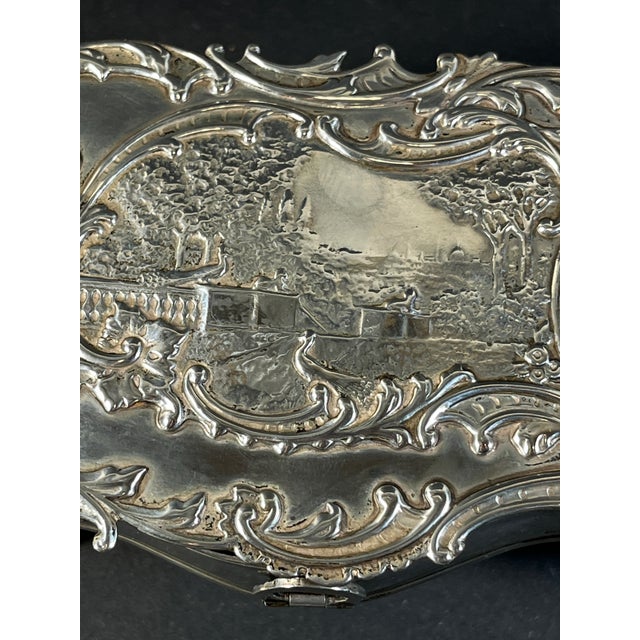 Edwardian English William Comyns Sterling Silver Desk Form Jewelry Box For Sale In New York - Image 6 of 18