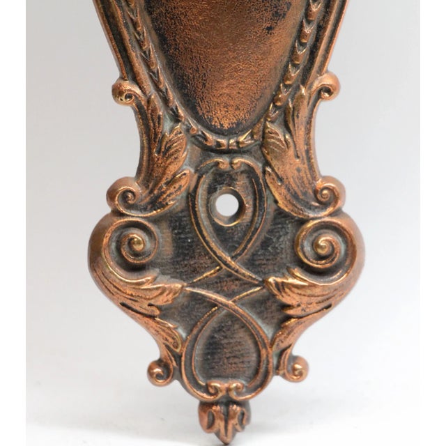 Victorian Victorian Copper Plated Entry 11.75 In. Back Plate For Sale - Image 3 of 4