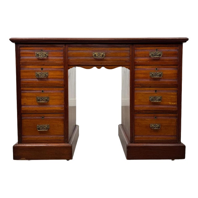 Early 20th Century Antique Edwardian Writing Desk in Mahogany For Sale