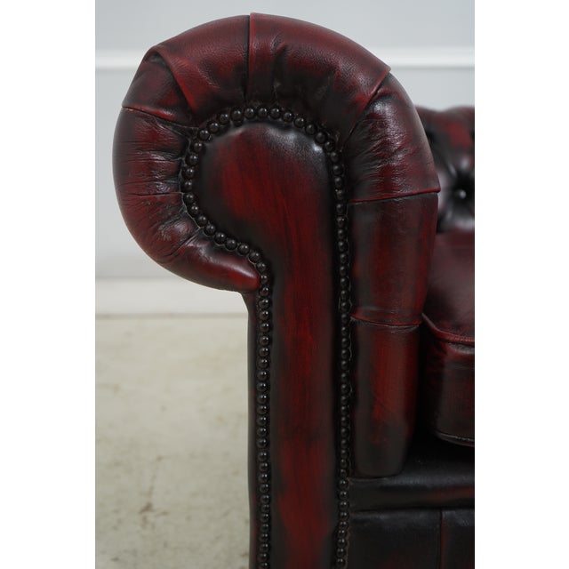 English Style Leather Tufted Chesterfield Sofa For Sale - Image 13 of 18