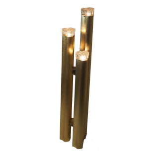 Three Towers Brass Standing Lamp by Gaetano Sciolari, Italy, 1970s For Sale
