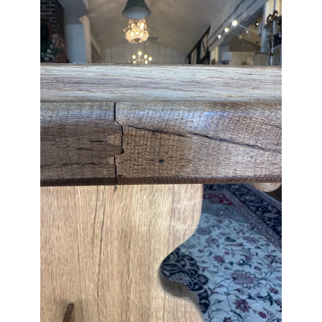 Wood Henning Kjaernult Style White Oak Danish Trestle Dining Table With Breadboards For Sale - Image 7 of 16