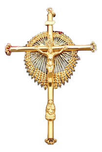 19.2k Gold Crucifix with Christ and Our Lady