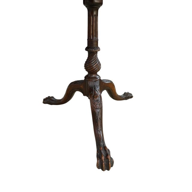 Wood Oval Topped Piecrust Mahogany Tri Legged Side Table, 1800s For Sale - Image 7 of 11
