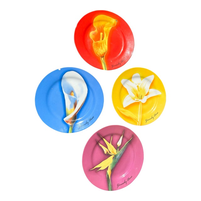 Multicolored Flower Givenchy Paris Plates For Sale