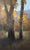 Golden Aspens by Jane Hunt | Oil on panel Painting of aspen trees with golden leaves For Sale
