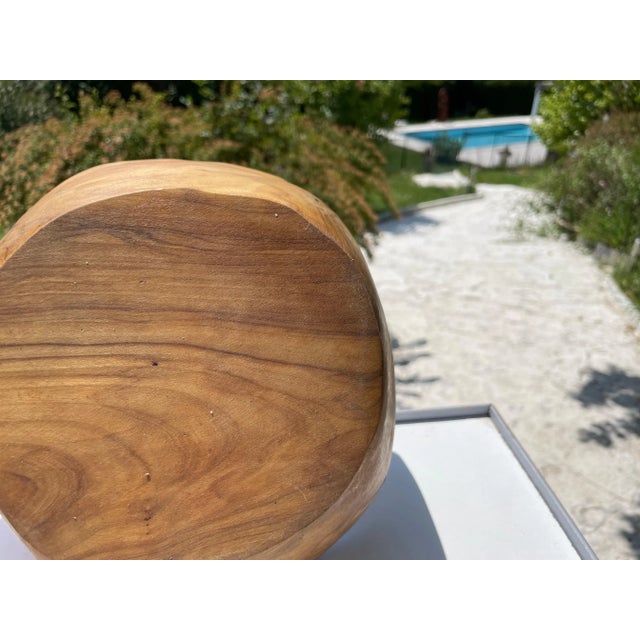 French Riviera Style Brown Bowl in Olive Wood, 1960 For Sale - Image 6 of 7