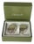 Salt and Pepper Shakers with Ludique Pattern in Silver-Plated Metal Case from Christofle, Paris, France, 1990s, Set of 2 For Sale