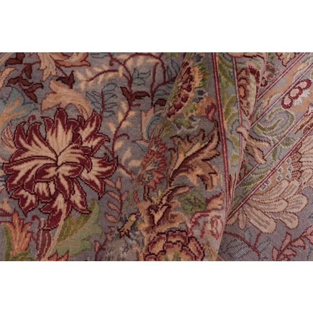 Textile Floral 1990's Square William Morris Pak-Persian Gray/Gray Wool Rug - 8'0'' X 8'3'' For Sale - Image 7 of 9