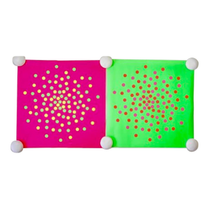 Tsai Wen-Ying 1967 Op Art Prints in Neon Colors “Trichromic X” - A Pair