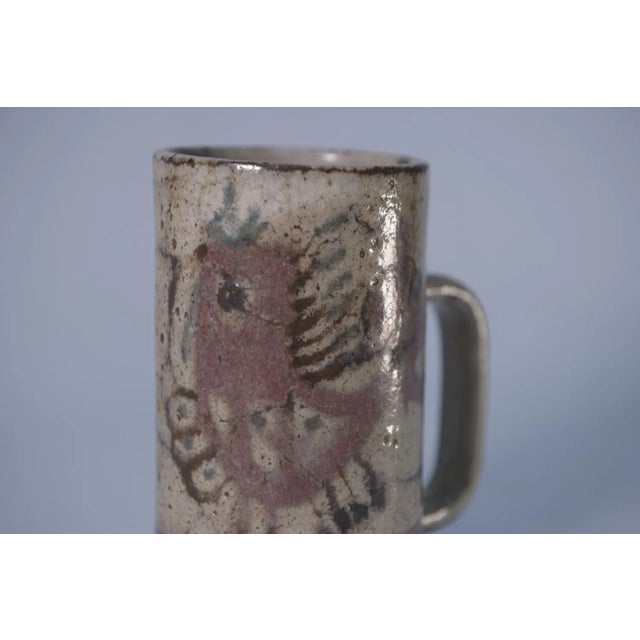 Mid-Century Modern Brutalist Ceramic Mug by Gustave Reynaud for Atelier Le Mûrier, Vallauris, 1960s For Sale - Image 3 of 7