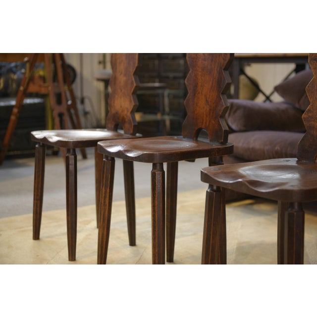 Brutalist Oak Chairs, 1950s, Set of 4 For Sale - Image 12 of 16
