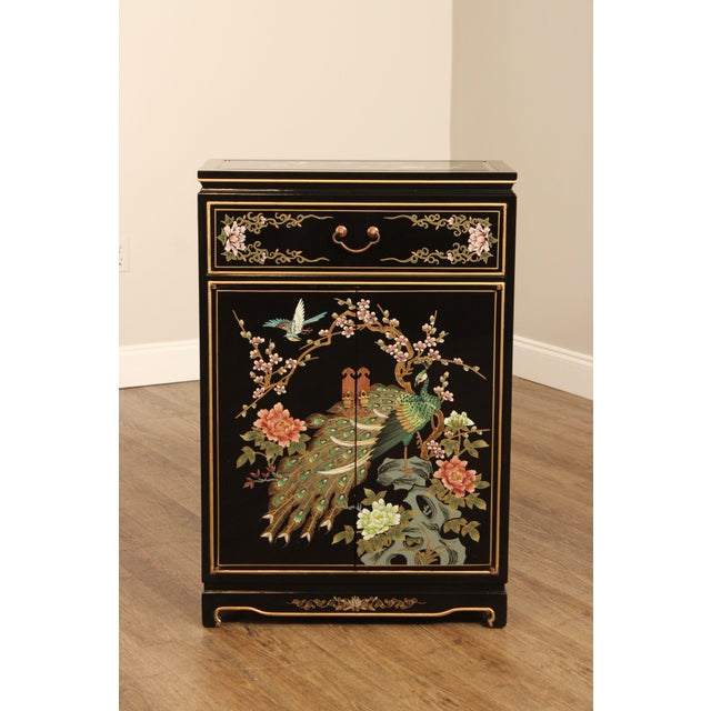 Asian Black Lacquer Storage Chairish