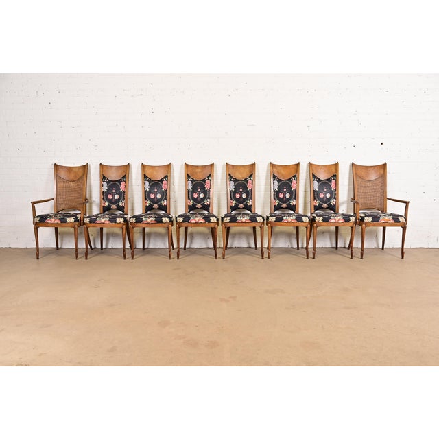 A gorgeous set of eight mid-century modern Hollywood Regency dining chairs By William Doezema for Mastercraft USA, 1970s...