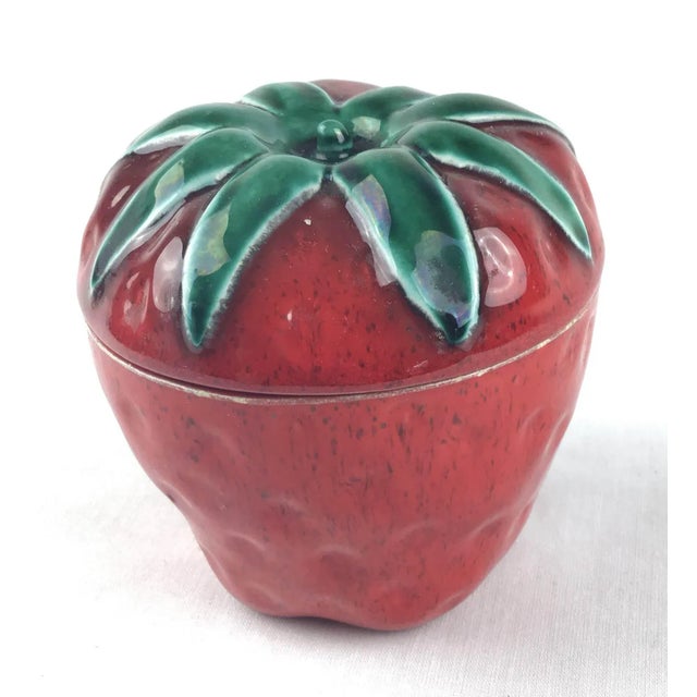 Vintage 1960s Strawberry Covered Container For Sale - Image 11 of 11