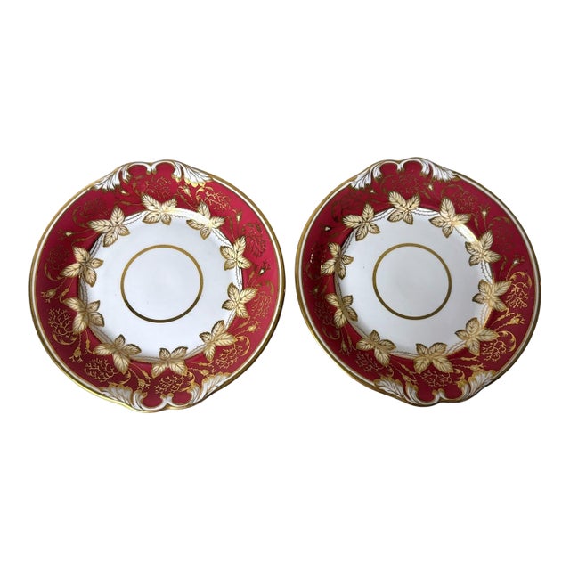 Napoleon III Pair of French “Porcelaine De Paris” Dessert Trays For Sale
