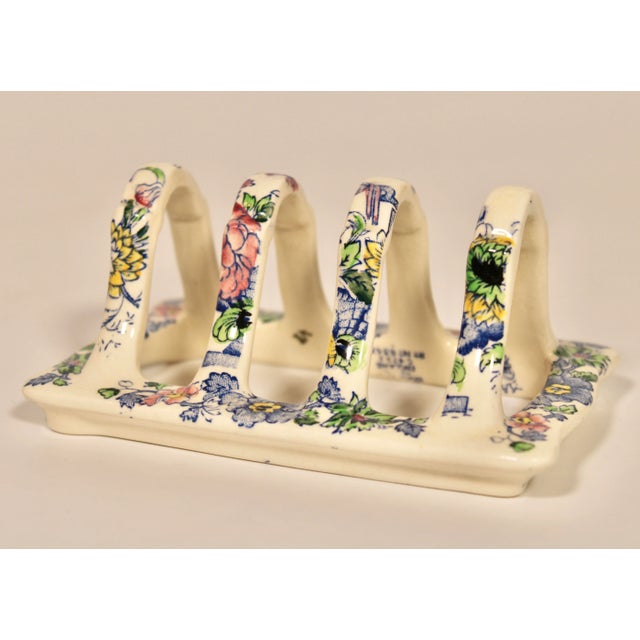 Antique English Floral Ceramic Toast Rack / Letter Holder For Sale - Image 9 of 9