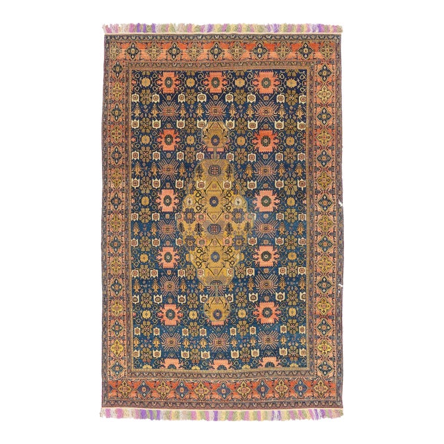 Zabihi Collection 19th Century Antique Persian Senneh Rug - 4'5" x 6'11" For Sale
