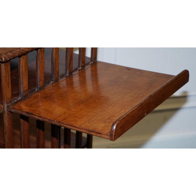 Antique Oak Revolving Bookcase with Folding Reading Stand For Sale - Image 18 of 18