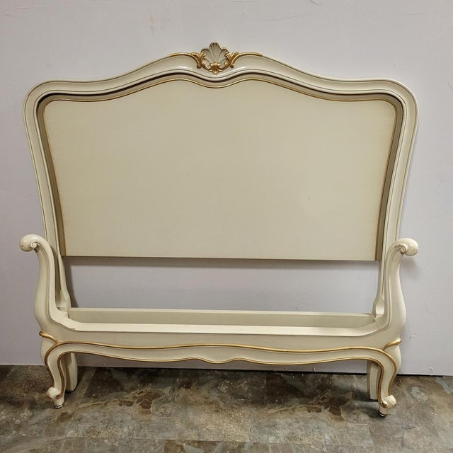 Vintage Drexel French Provincial Off-White Twin Beds, Pair With Nightstand For Sale - Image 10 of 11