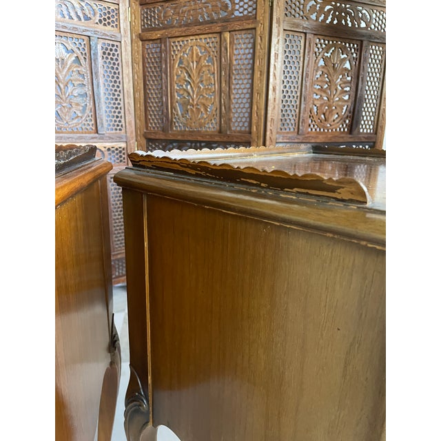 Wood Vintage French Style Nightstand Pair by Empire Manufacturing Company For Sale - Image 7 of 9