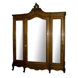 Antique Mirrored Armoire For Sale