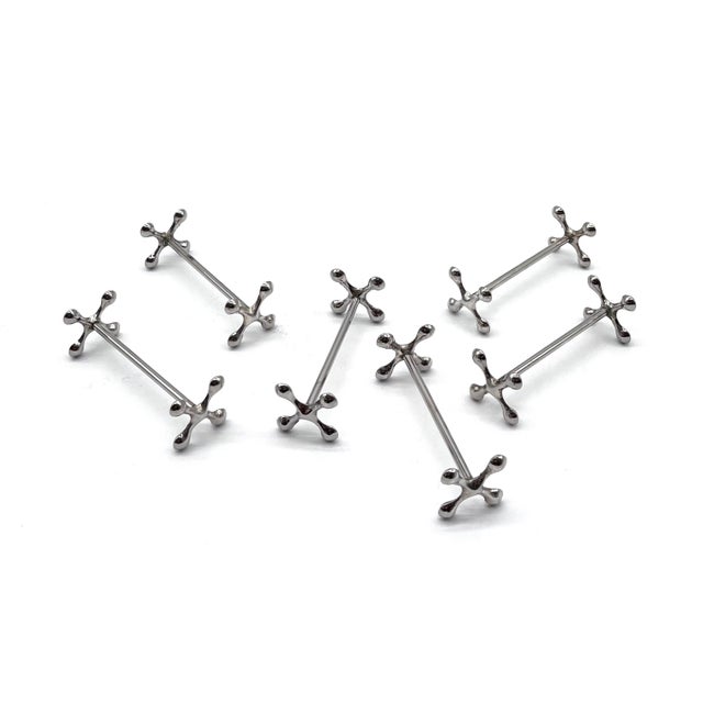 Vintage Space Age Silver-Plated Knife Rest Jacks from WMF, 1960s, Set of 6 For Sale - Image 4 of 18