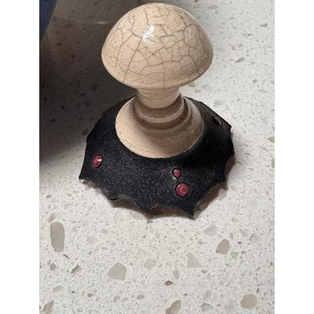 Andy Smith Lidded Raku Pottery Vessel, From the Rubin Collection, North Carolina For Sale - Image 11 of 12