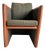 Striped Leather Cognac Club Chair from Fendi, 1990s For Sale