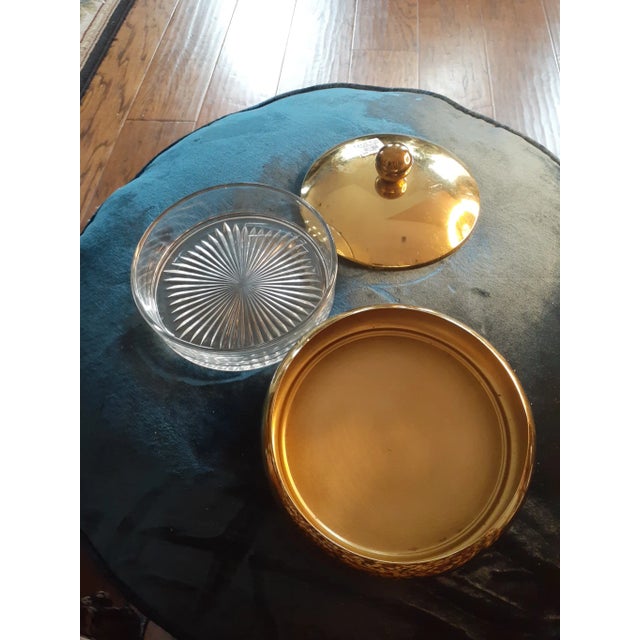 Contemporary 1990s West Elm Solid Brass Lidded Compote For Sale - Image 3 of 9