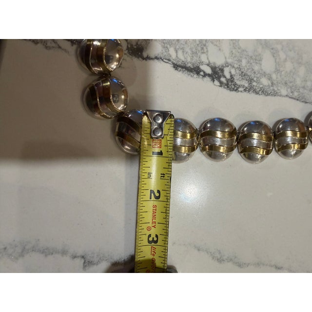 Olde Mexico 925 Modernist Sterling Necklace With Brass Accents For Sale - Image 13 of 15