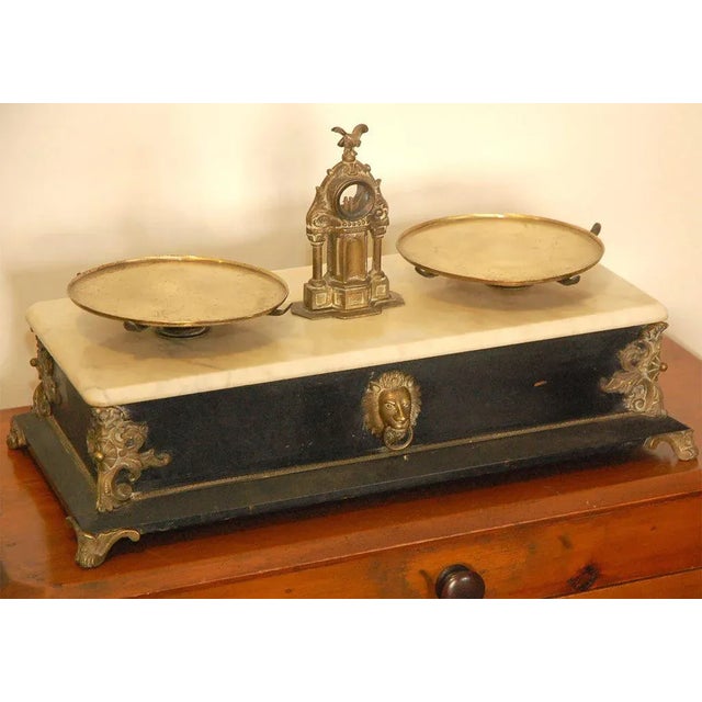 Antique Marble and Bronze Scales For Sale - Image 4 of 9