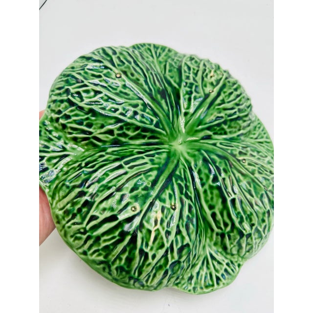 Cabbage Leaf Divided Serving Plate For Sale - Image 4 of 8