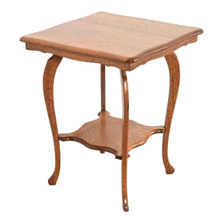 Antique Victorian Carved Oak Parlor Table or Side Table, Circa 1900 For Sale
