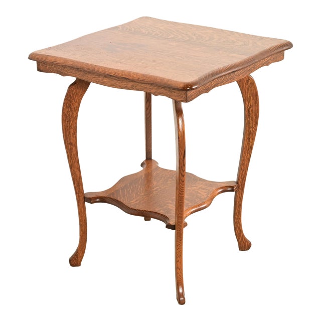 Antique Victorian Carved Oak Parlor Table or Side Table, Circa 1900 For Sale