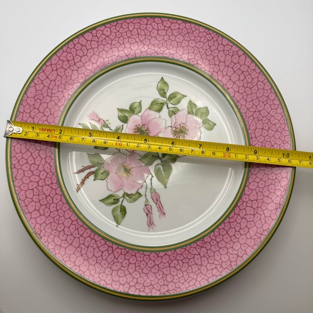 French 1980s Impressions De Paris Limoges Antioch Red Plate Patrick Frey Floral France For Sale - Image 3 of 10