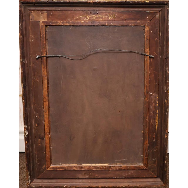 1900s 42" Signed William Henry Hyde Ana Gilded Age Oil Portrait, Socialite in Red Cloak and Ostrich Fan, Antique Gold Frame, Museum Quality For Sale - Image 16 of 18