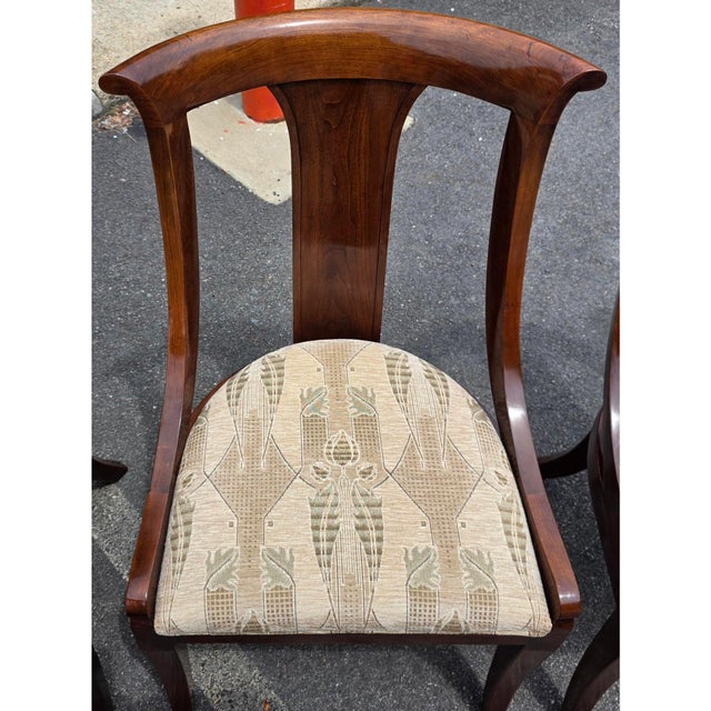 Late 20th Century Stickley Cherry Klismos Regency Style Dining Chairs, Set of 6 With Two Armchairs For Sale - Image 11 of 15