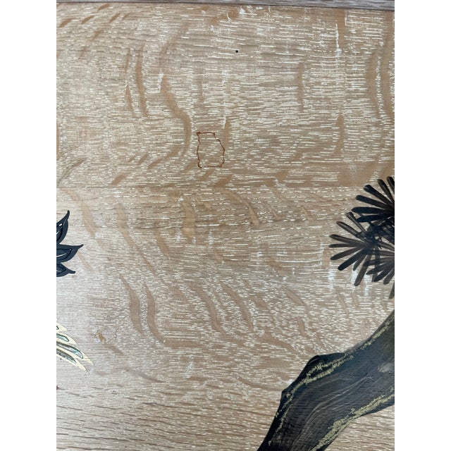 1960s 2 Vintage Mid-Century Hand Painted Cranes Wood Nesting Trays Made in Japan For Sale - Image 5 of 5